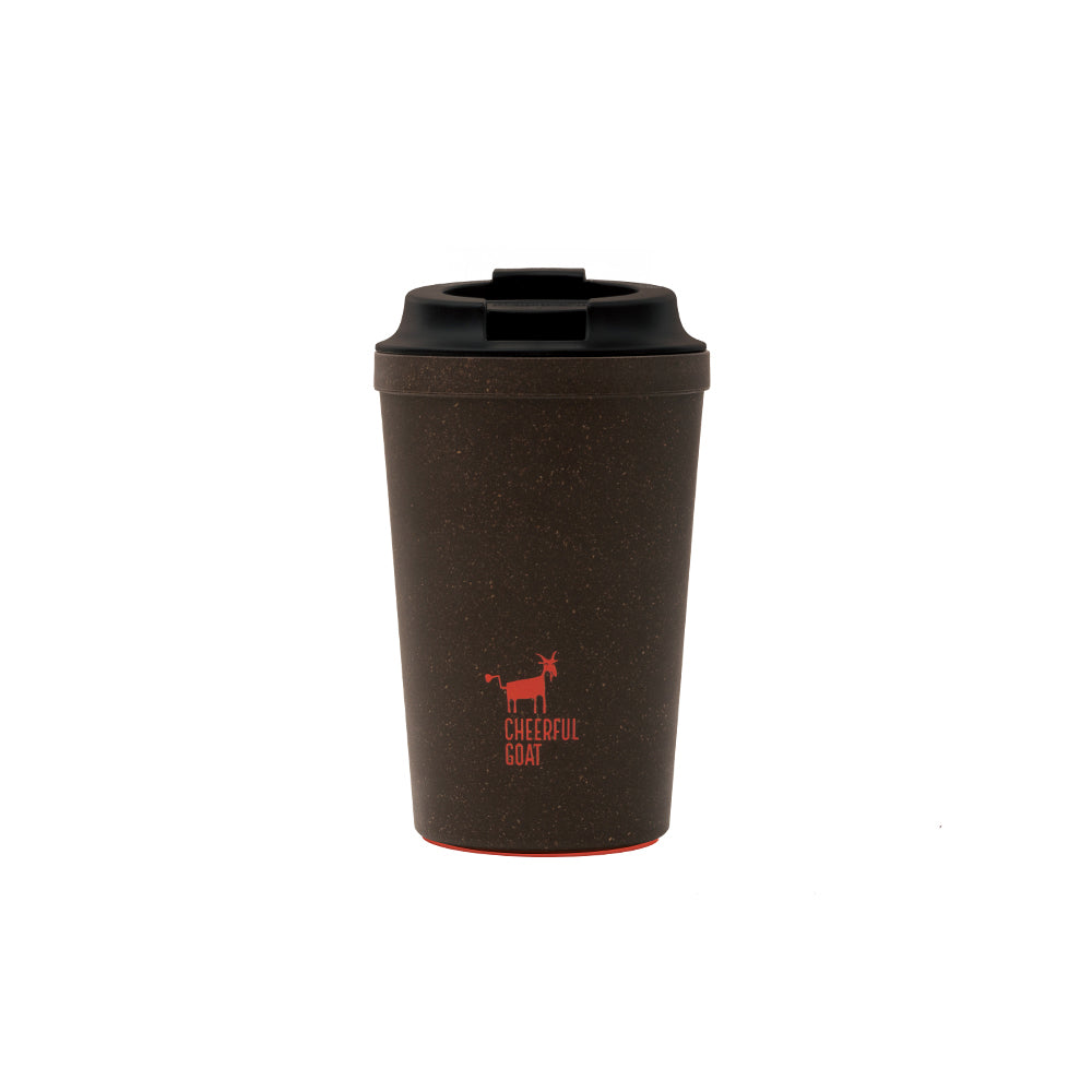 Cheerful Goat Travel Mug (Made with real coffee grounds)